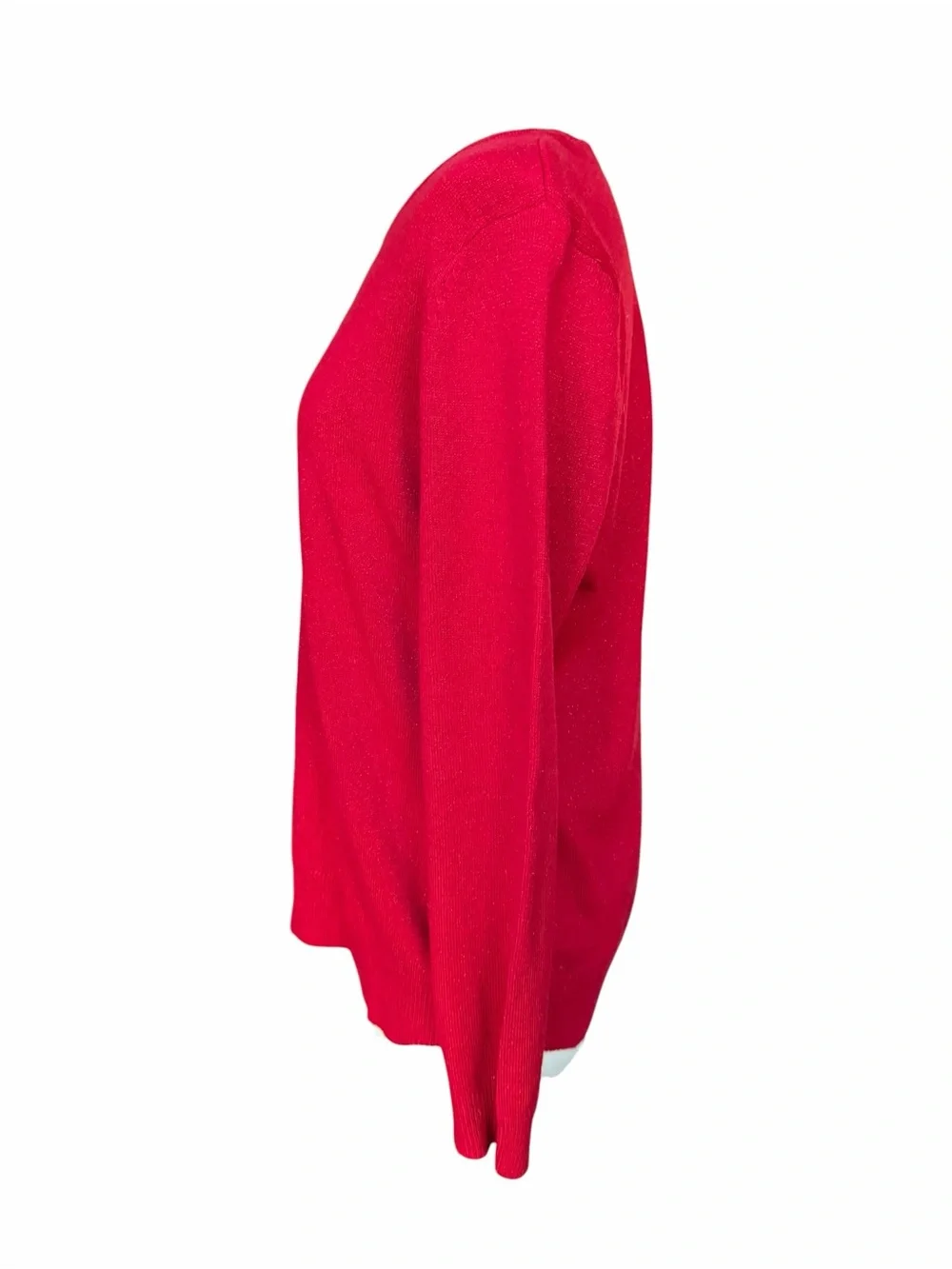 NWOT Late 90s/Early 2000s Basic Editions Lightweight Red Metallic Sparkly Crewne